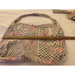 XL Free People Linen Cloth Lightweight Shopping Tote Bag Tan Pink Paisley Boho